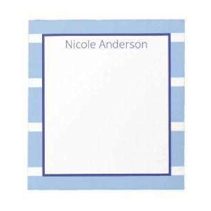 Bloc-notes bleu clair large bande