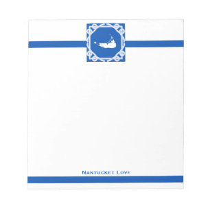 Bloc-notes bleu et blanc nautique