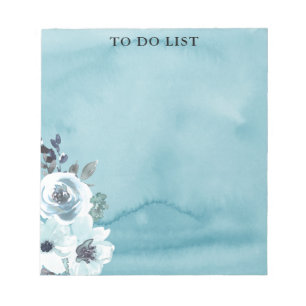 Bloc-notes bleu Floral