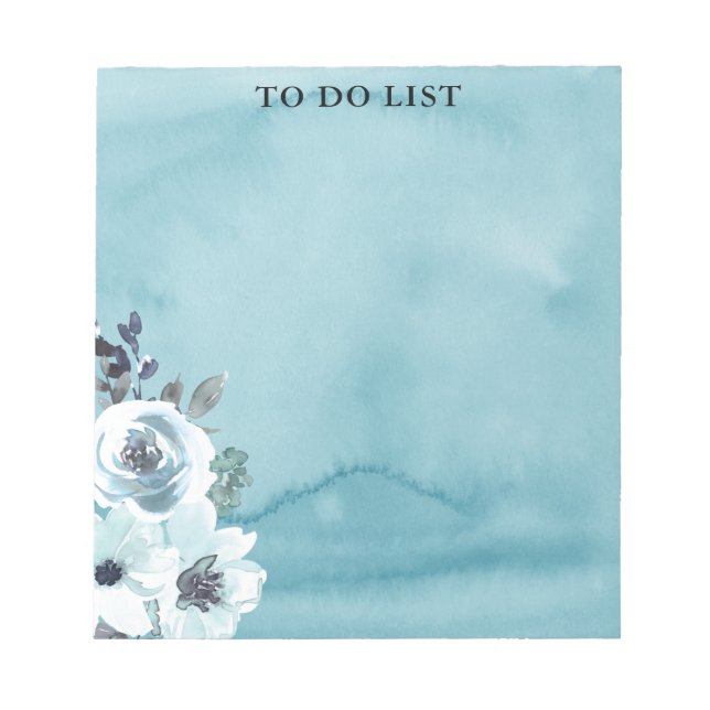 Bloc-notes bleu Floral (Devant)