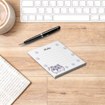 bloc-notes bleu kawaii