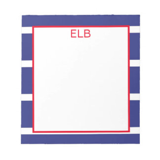 Bloc-notes bleu marine à large bande