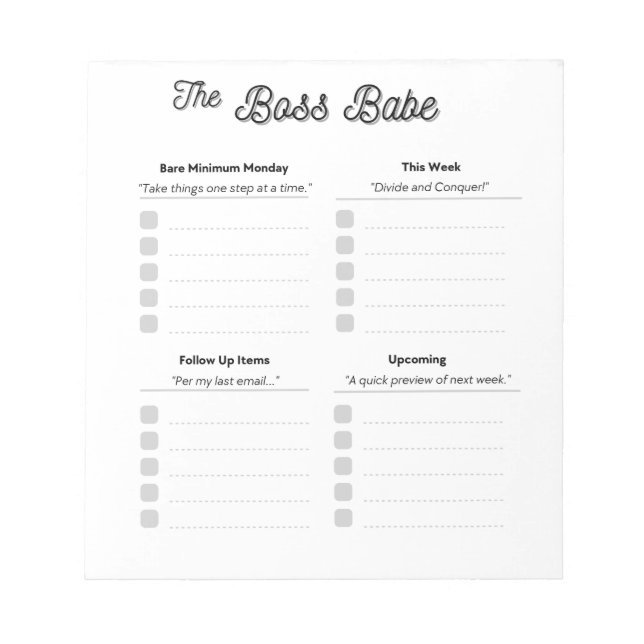 Bloc-notes Boss Babe (Devant)