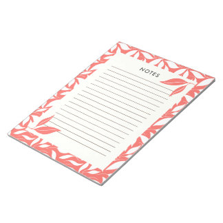 Bloc-notes botanique corail moderne