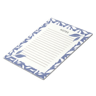 Bloc-notes botanique moderne bleu poussiéreux