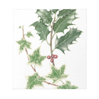 Bloc-notes botanique Noël Holly & Ivy Sprig