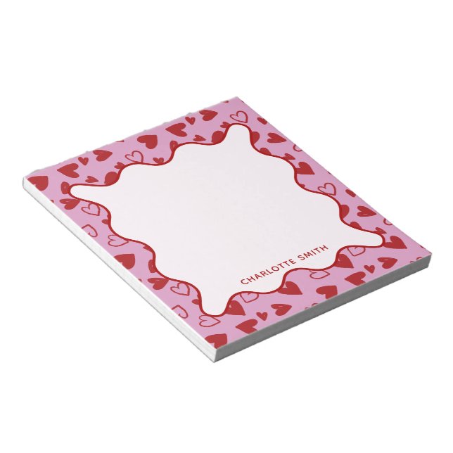 Bloc-notes cadeau de la Saint-Valentin à motif de  (Incliné)