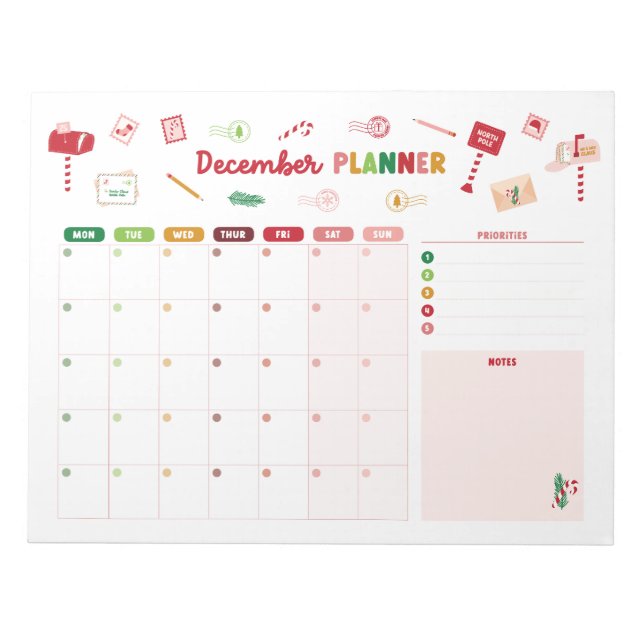 Bloc-notes Calendrier de Noël du planificateur de  (Devant)
