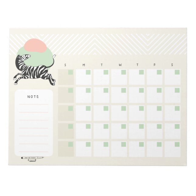 Bloc-notes Calendrier du bureau Zebra (Devant)