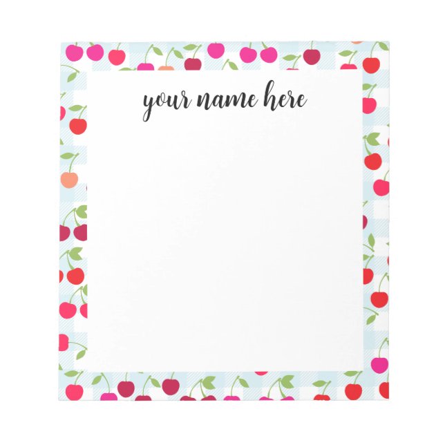 Bloc-notes cerise personnalisé (Devant)