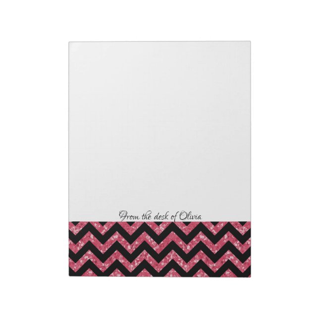 Bloc-notes Chevron Parties scintillant rose (Tourné)