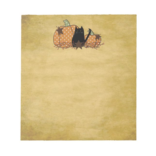 Bloc-Notes Citrouille Et Chat Noir (Devant)