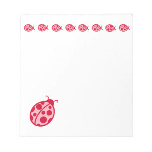 Bloc-notes coccinelle rose et rouge