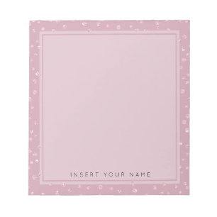 Bloc-notes Confetti en cristal rose vierge 5,5 po 