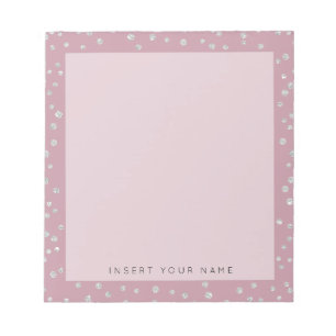 Bloc-notes Confetti en cristal rose vierge 5,5 po 