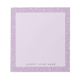 Bloc-notes Confetti en cristal violet 5,5 po x 6 p