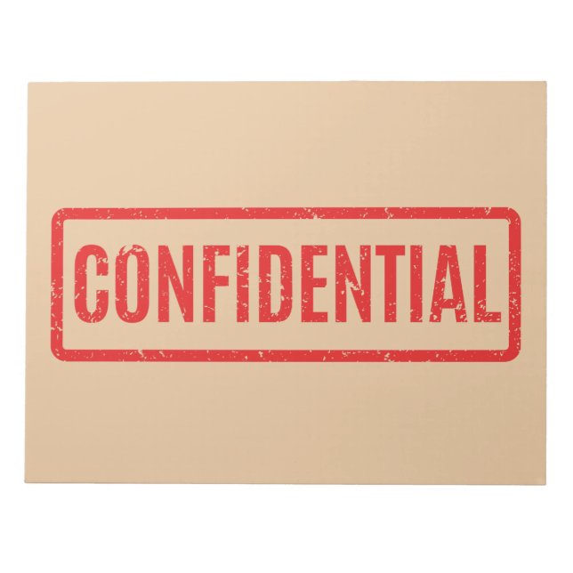 Bloc-notes confidentiel bloqué (Devant)