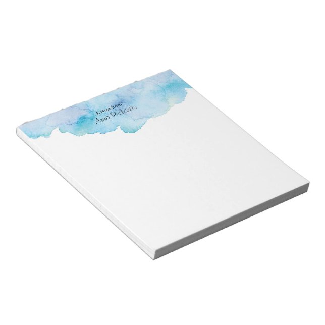 Bloc-notes couleur bleu personnalisé (Incliné)