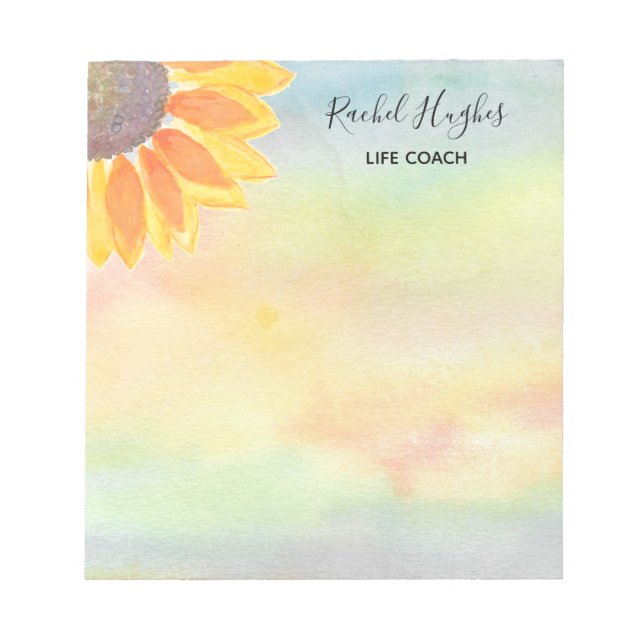 Bloc-notes couleur de tournesol entraîneur de vie (Devant)