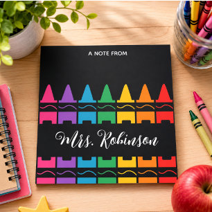 Bloc-notes crayon arc-en-ciel pour appréciation de