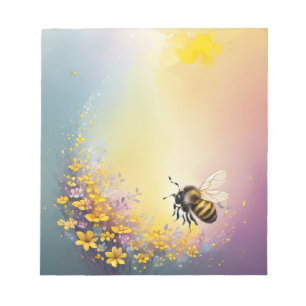 Bloc-notes d'abeille à fleurs