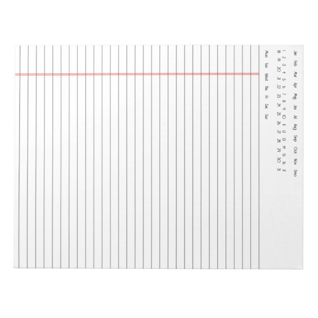 Bloc-notes daté (Devant)