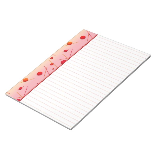 Bloc-notes de bordure Lt PInk avec points et ligne (Incliné)