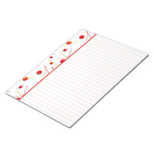 Bloc-notes de bordure rouge orange points et ligne