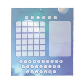 Bloc-notes de brouillon Wordle - Eau bleu aquarell