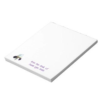 Bloc-notes de bureau Iris violet et blanc