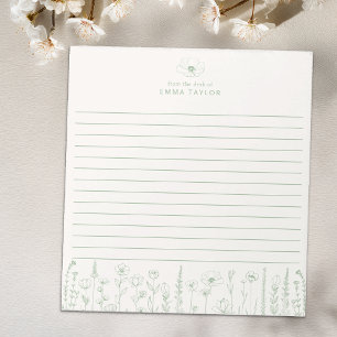 Bloc-notes de bureau personnalisé Fleur sauvage Ve