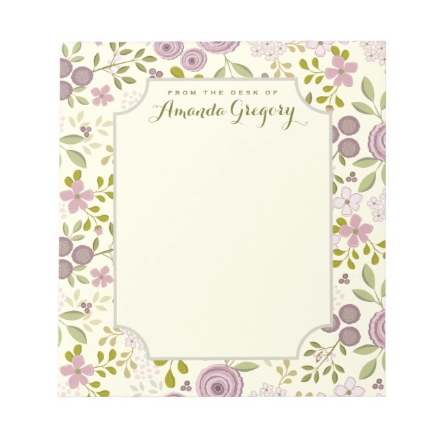 Bloc-notes de bureau personnalisé Wild Garden Flor (Devant)