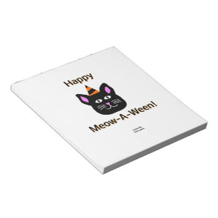 Bloc-notes de chat noir Meow-A-Ween (14 cm x 15,2