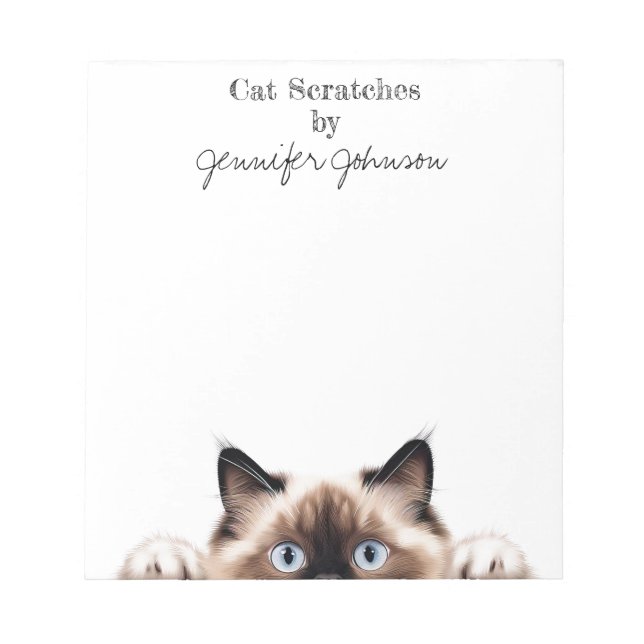 Bloc-notes de chat rigolo Ragdoll (Devant)