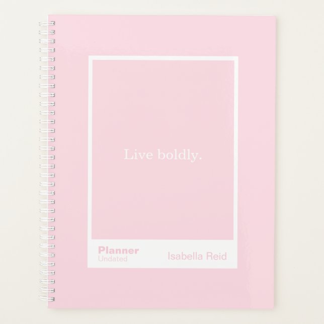 Bloc-notes de citation Rose Pâle | Entièrement per (Devant)