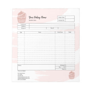 Bloc-notes de commande de mélangeur pour cupcake d