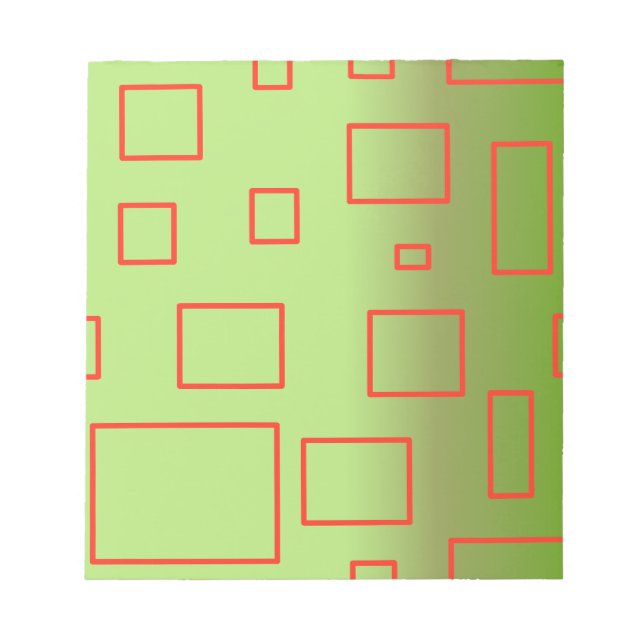 Bloc-notes de conception géométrique vert Motif mo (Devant)
