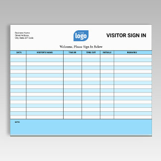 Bloc-notes de connexion pour invités et visiteurs