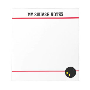 Bloc-notes de court de squash avec balle à double