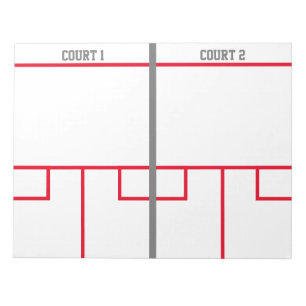 Bloc-notes de court de squash pour les leçons d'in