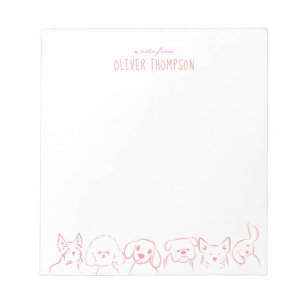 Bloc-notes de croquis d'animal de chien mignon ros