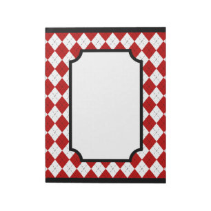 Bloc-notes de cuisine à carreaux rouges classiques