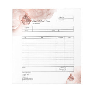 Bloc-notes de facture de formulaire de commande de