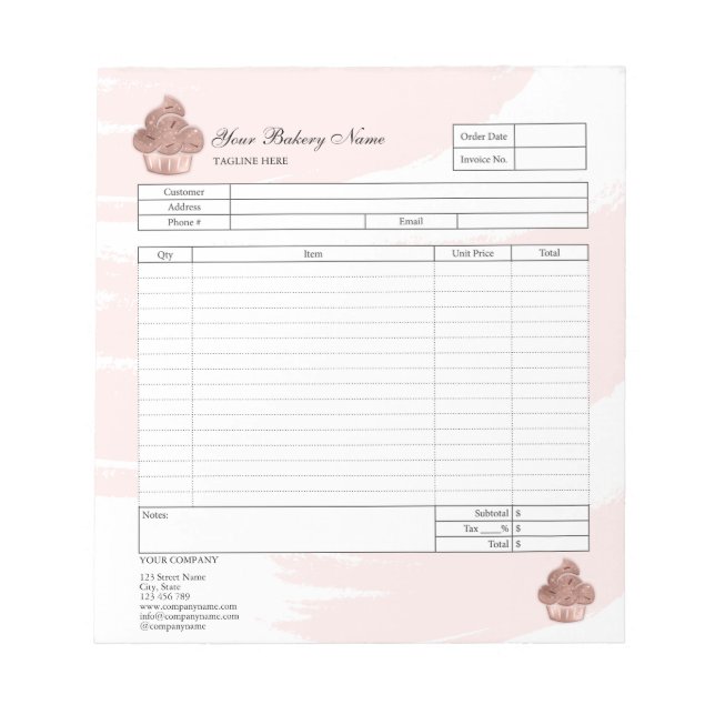 Bloc-notes de facture de formulaire de commande de (Devant)