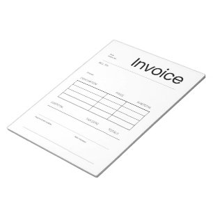 Bloc-notes de facture minimaliste