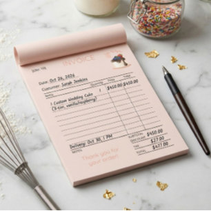 Bloc-notes de facture pour entreprise de gâteaux e