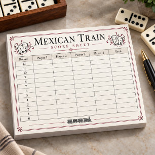 Bloc-notes de feuille de score de train mexicain