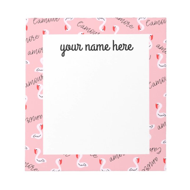 Bloc-notes de Flamant rose personnalisé (Devant)