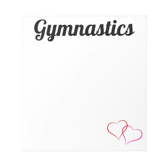 Bloc-notes de gymnastique avec coeur 5,5 pouces x  (Devant)