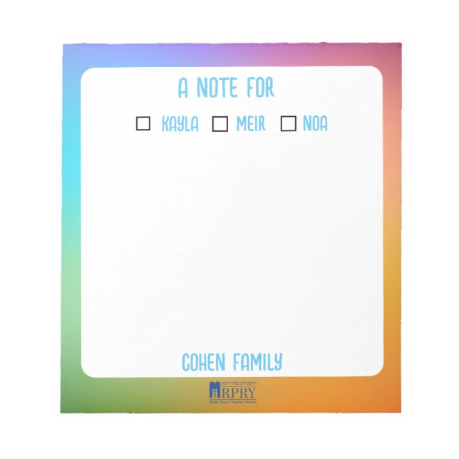 Bloc-notes de la famille (Devant)